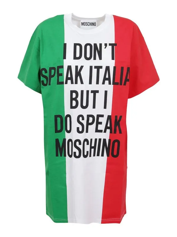 Moschino Robe Courte - Italian Slogan - Multicolore | 042405401888