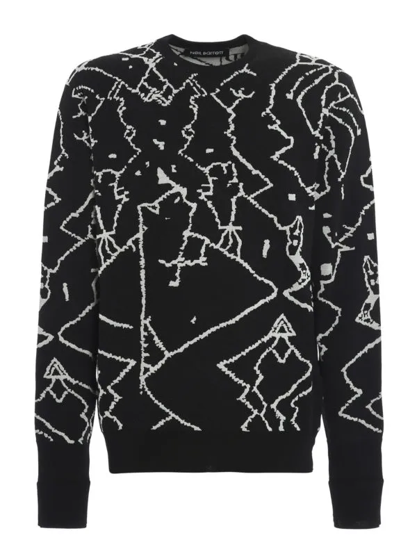 Neil Barrett Pull Col Rond - Noir - Noir - Homme | BMA1134P644C2942