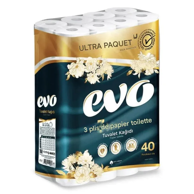 120 rouleaux de papier toilette de luxe Evo 3 épaisseurs